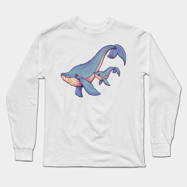 Whales Long Sleeve T-Shirt by MarcyRangel